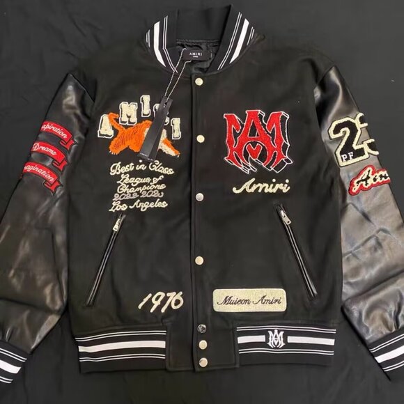 Men's Black and Navy Jacket - Picture 1 of 4